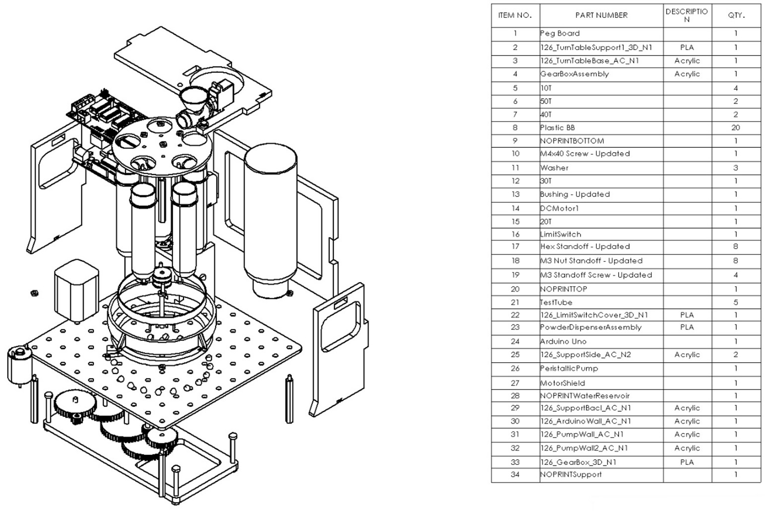 SolidWorks assembly for the device